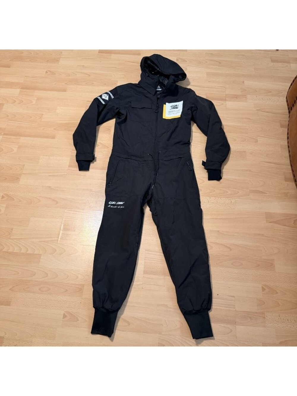 Gsou Snow One Piece Snowsuit Ski Jumpsuit Men Size Medium Black